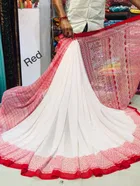 Georgette Applique Saree for Women 