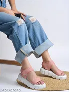 Shoetopia Platform Sandals Pink Size IND-5