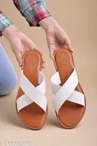 Shoetopia Embellished Flat Sandals White 