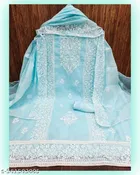 Embroidered Lucknowi Chanderi Cotton 5.85 meter 