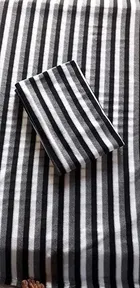 Combo Pack of 5 Striped Single Fleece Blanket for Mild Winter, Woollen Blend, Black White