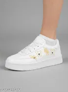 Solid Synthetic Slip-on Sneakers 