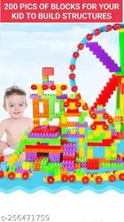 Plastic 200 Pcs Block Toys for Kids (Multicolor, Set of 1)