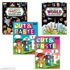 Little Explorers INDIA & WORLD Activity Editions with Stickers, Cut & Paste Activity Books Part 1 & 2, Set of 4