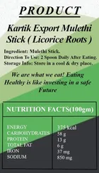 Kartik Export Mulethi Root Stick  250 Grams for Sore Throat Care - Licorice Roots - Mulethi Liquorice For Eating