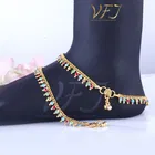 Brass Gold Plated Anklet Set 