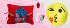 Synthetic Rakhi with Smiley Pillow & Roli Greeting card 