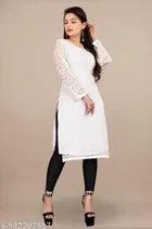 Net Kurti for Women, Pink & White, Pack of 2 