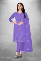 Organza Unstitched Dress Material for Women 