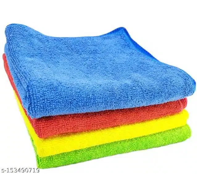 Microfiber Bath Towel (Multicolor, 40x40 cm) (Pack of 4)