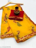 Foil Printed Bandhani Saree for Women 