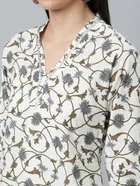 Cotton Blend Printed Kurti with Afghani Pant Set for Women 