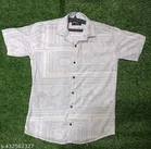 Rayon Printed Shirt for Men, Grey 