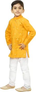 Cotton Embroidery Kurta & Pajama Set for Boys 