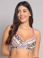 Cotton Blend Printed Padded Bra for Women 
