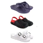 Combo of Sliders with Clogs & Slipper for Men (Multicolor, 6) (Set of 3)