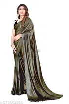 Lycra Embellished Saree For Women, Black