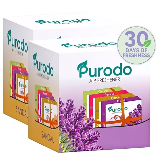 प्यूरोडो एयर फ्रेशनर ब्लॉक्स- लैवेंडर, जैस्मिन, सैंडल & रोज़ 8X50 g (पैक ऑफ़ 8)