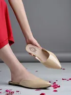 Solid Patent Leather Mules for Women 