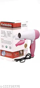 Plastic Hair Dryer, Pink & White, 100 W