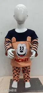 Hosiery Cotton Full Sleeves T-Shirt with Pant Clothing Set for Kids 