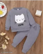 Hosiery Cotton Full Sleeves T-Shirt with Pant Clothing Set for Kids 