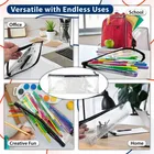 Oddy Transprent Zipper Pencil Pouch, Pen Case Document Pouch Travel Bags for School Office Supplies 