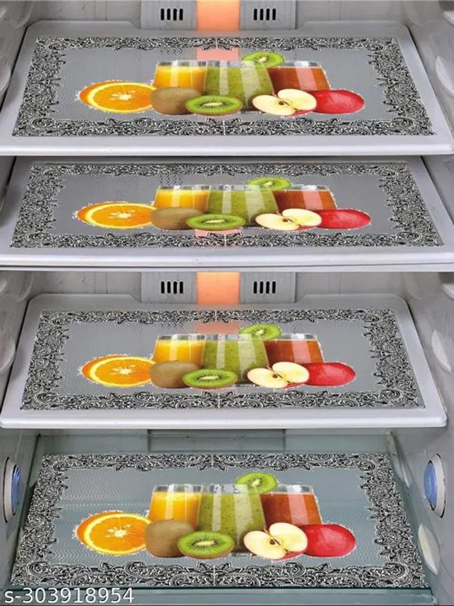Waterproof Fridge Mats (Multicolor, Pack of 4)