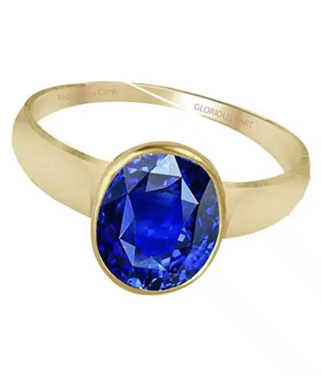 Adjustable Blue Sapphire Ring for Men & Women (Blue)