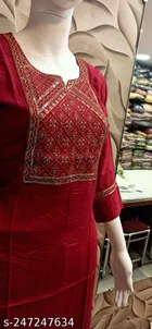 Rayon Slub Printed Kurti for Women 