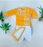 RK TRADERS Ethnic Motif Show Button Cotton Kurta Set for Boys 