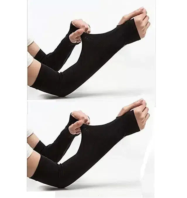 Arm Sleeves for Men (Black, Set of 2)