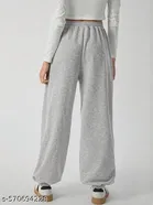 Cotton Blend Solid Trousers for Men, Grey 