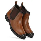 Solid Heeled Boots for Men, Synthetic Leather 
