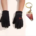 Fleece Winter Gloves with Resin Keychain for Men 
