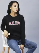 Women's Printed Round Neck Sweatshirt 