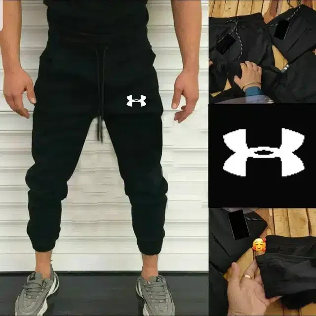 Lycra Track Pant for Men (Black, L)