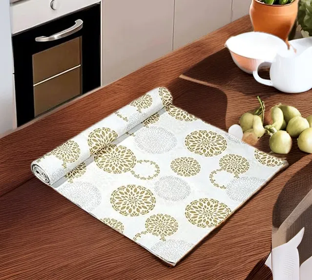 PVC Printed Shelf Mat Roll (Multicolor, 5 m)