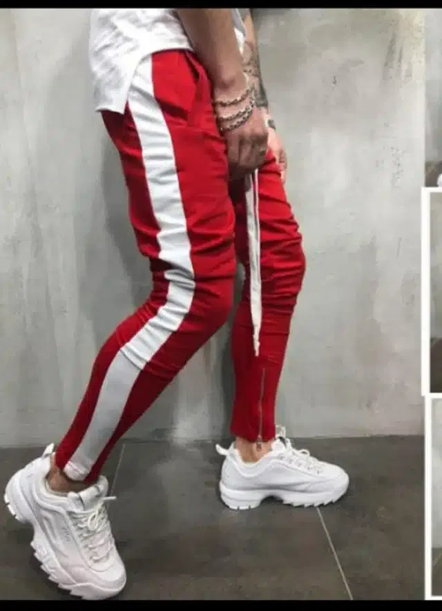 Solid Casual Track Pant for Men (Red, M )