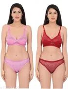 Polycotton Bra with Panty for Women 