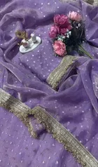 Bollywood Satin Butti Embroidered Saree for Women 