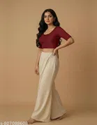 Lycra Ready Made Blouse for Women, Maroon 