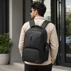 Gear Vintage 4, 29L Water Resistant Anti Theft Faux Leather Laptop Backpack for Men & Women, Black