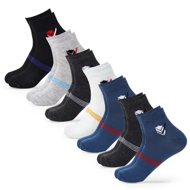 Ankle Length Socks for Men (Multicolor) (Set of 7)