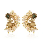 Brass Pearl Studs Earrings for Women 