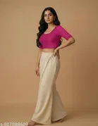 Lycra Ready Made Blouse for Women, Pink 