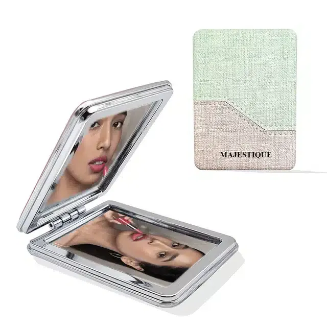 Majestique Classic Canvas Texture Compact Mirror (B-17)