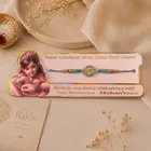 Golden Blue Moti Rakhi for Brother
