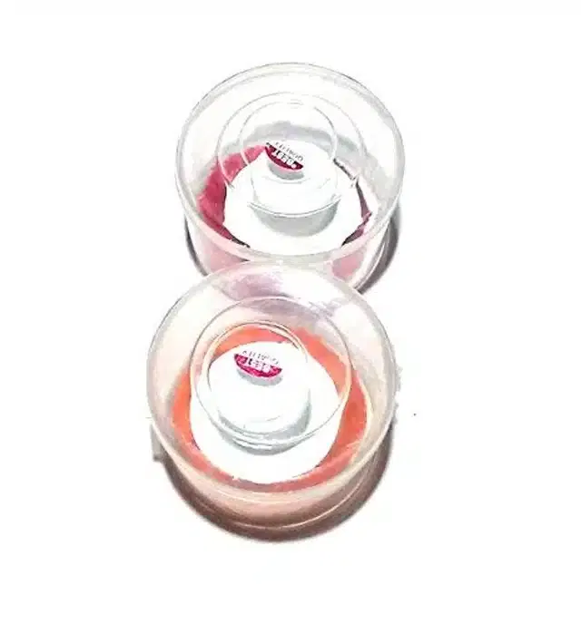 Plastic Powder Storage Box with Puff (Multicolor, Pack of 2)
