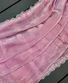 Georgette Applique Saree For Women, Pink